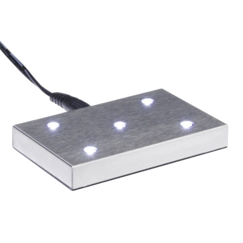 Leuchtsockel Edelstahl Q - 646962 - Sockel fuer Glasfoto- - - 