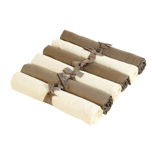 Stoff-Servietten Set beige - 679423 - Servietten- - - 