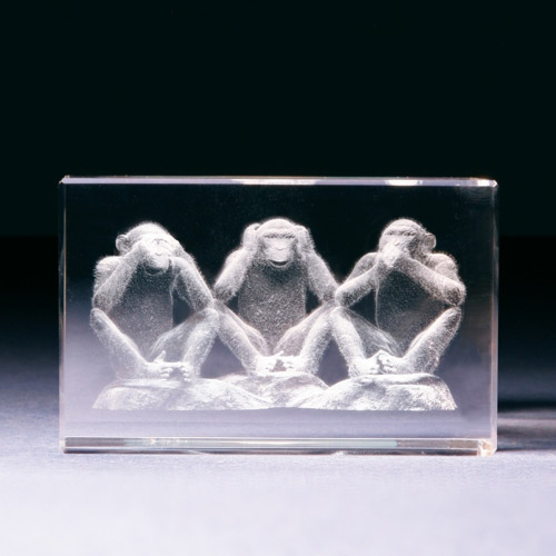 Glasblock - Drei Affen - 680732 - Kultur- - - 