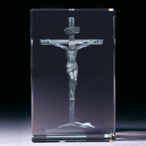 Glasblock - Jesus am Kreuz - 680746 - 3D Motive in Glas- - - 