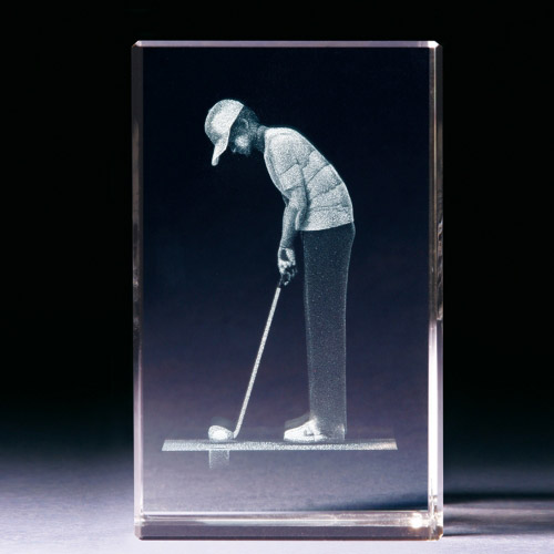 Glasblock - Golfer beim Putten - 681044 - Sport- - - 