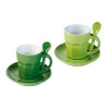 Kaffee-Set grün/ dunkelgrün
