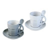 Kaffee-Set grau/ weiss