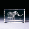  Glasblock - Elefant mit Baby
