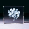  Glasblock - Rosenstrauß