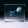 Glasblock - Rose m. Wunschtext