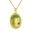 Anhänger + Kette oval gold