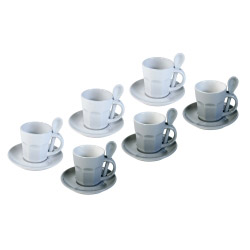 Contento Espresso-Set grau/ weiß