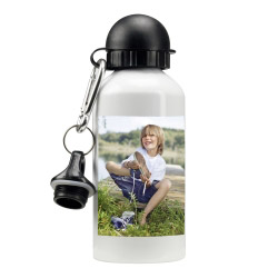  Trinkflasche mit Foto Weiß
