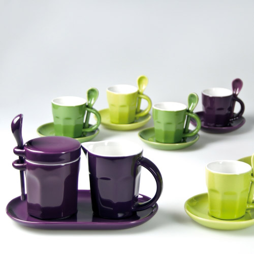  Kaffee-Set creme/ braun