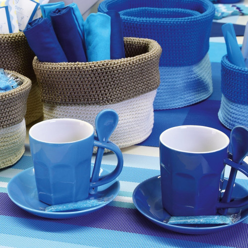  Kaffee Tassen blau/ dunkelblau