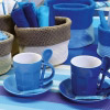  Kaffee-Set grau/ weiss