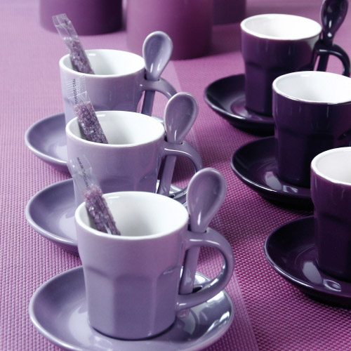  Espresso-Set orange/ rot